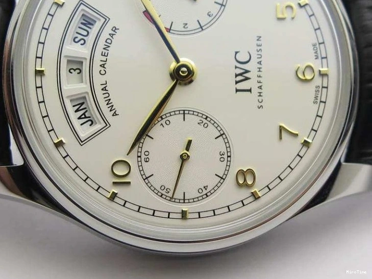 MIROTIME 0513 Portuguese Real PR Real Annual Calendar IW5035 YLF 1:1 Best Edition White Dial On Leather Strap A Refined 7243